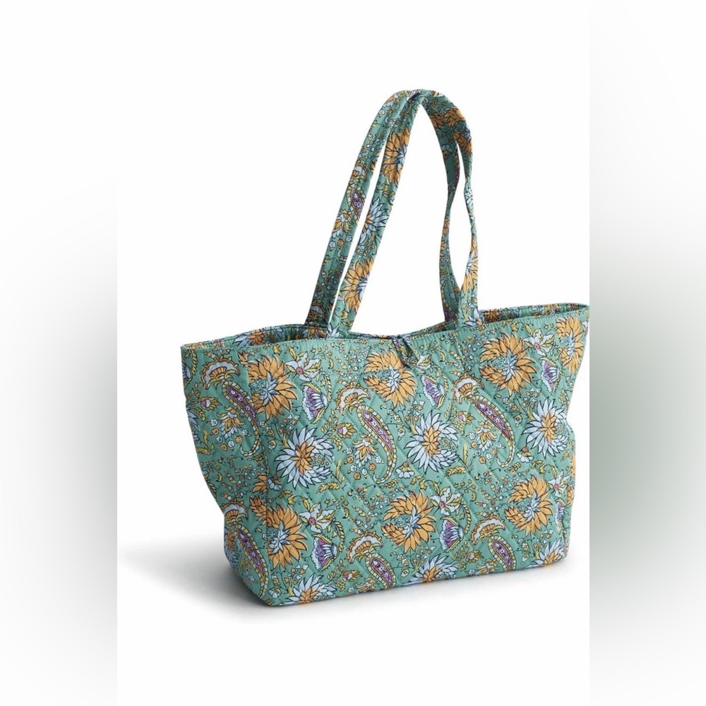 Vera Bradley Premium Cotton Small Hathaway Tote‎ Gemstone Paisley NWT